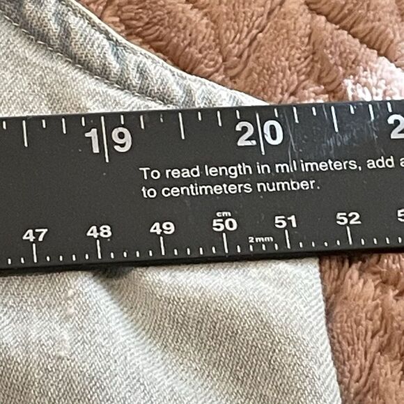 Chazzz Denim Women's Top Size Medium‎ Sleeveless Crochet Floral Pockets Cottage - Picture 8 of 10